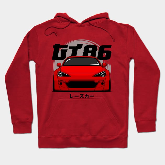 Red GT 86 Front Hoodie by GoldenTuners